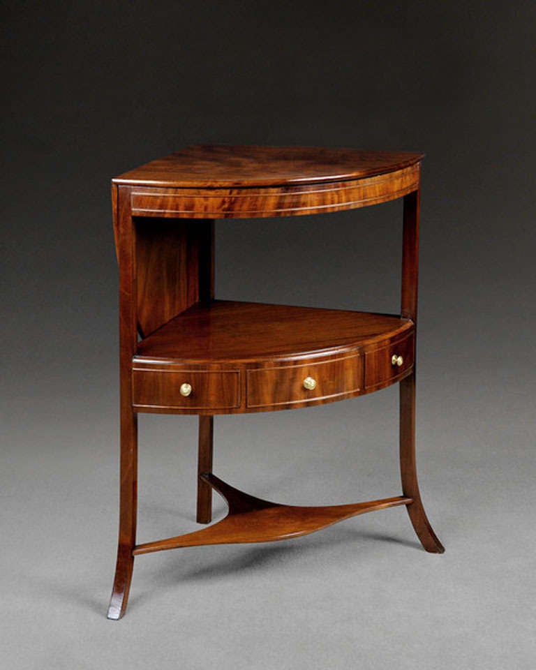 George III Period Mahogany Folding Top Corner Washstand