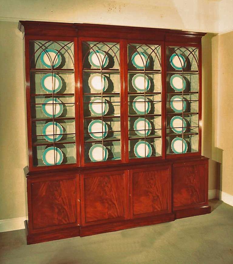 George III Mahogany Library Breakfront Bookcase