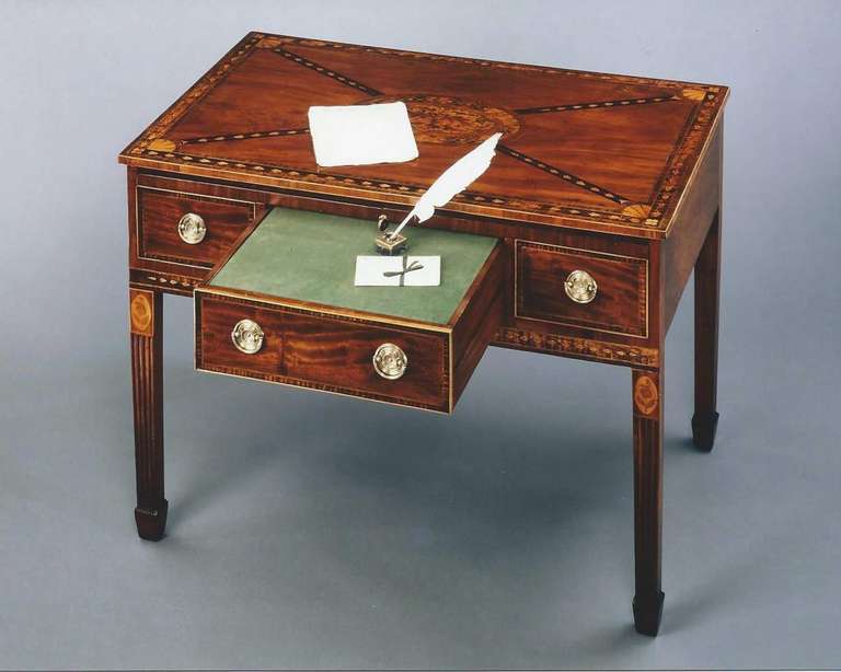 Boxwood Mrs Rudd's Dressing Table, the Most Complete George III Dressing Table Made For Sale