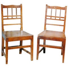 Pair of Early 19th Century Oak and Ash Dining Chairs