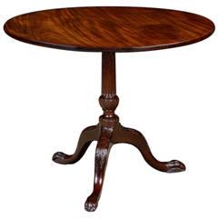 Chippendale Period Carved Mahogany Tripod Tea Table