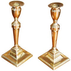 Pair of George III Brass Candlesticks