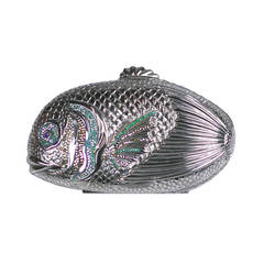 Vintage Judith Leiber Jeweled Fish Minaudiere