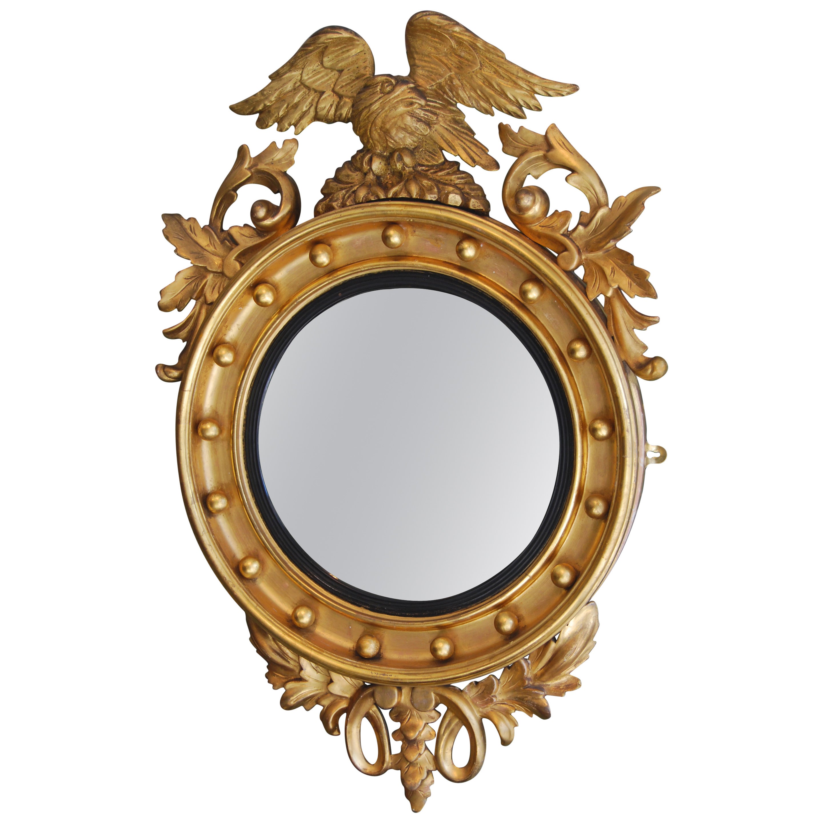 Regency Convex Gilt Mirror For Sale