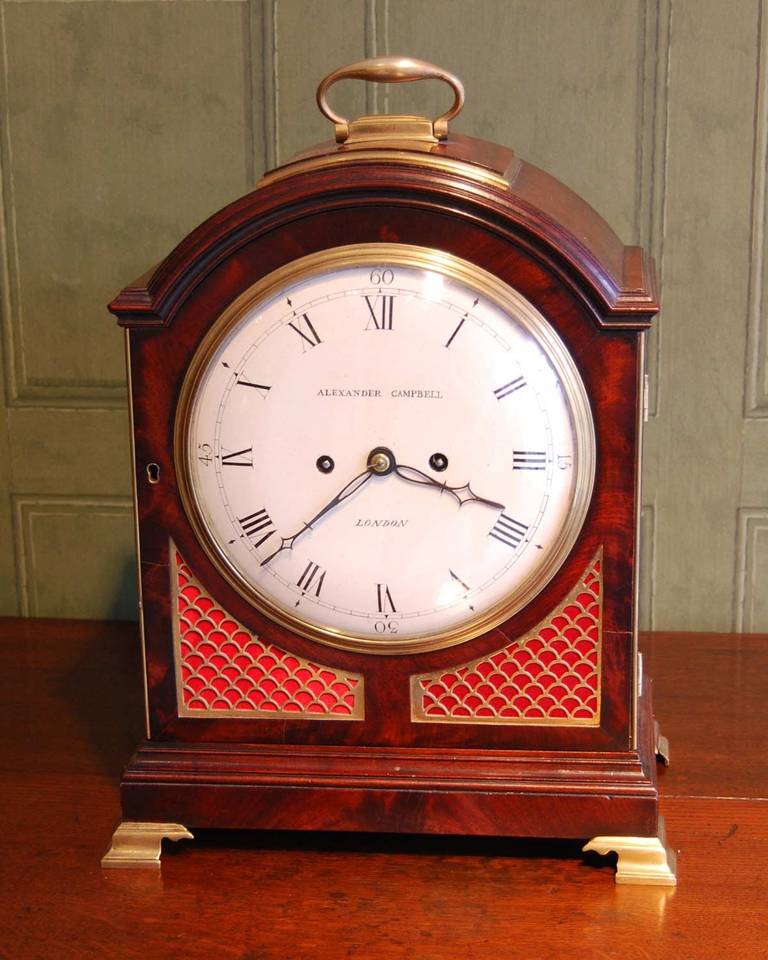 English George III Mahogany Bracket Clock