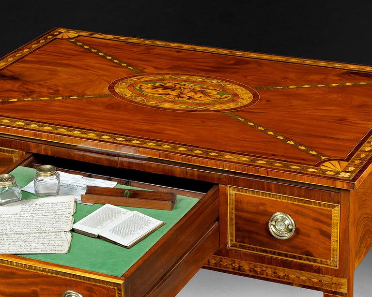 Marquetry Mrs Rudd's Dressing Table, the Most Complete George III Dressing Table Made For Sale