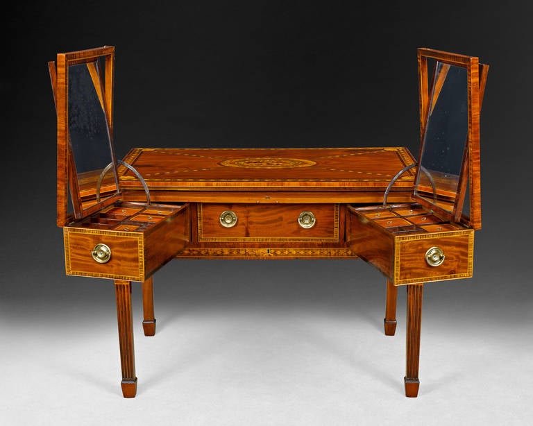 Hepplewhite Mrs Rudd's Dressing Table, the Most Complete George III Dressing Table Made For Sale