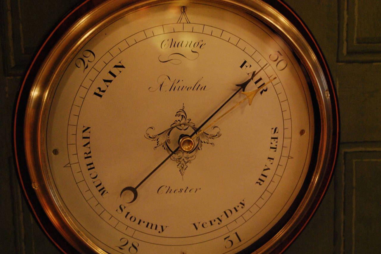 British George III Period Mahogany Wheel Barometer For Sale