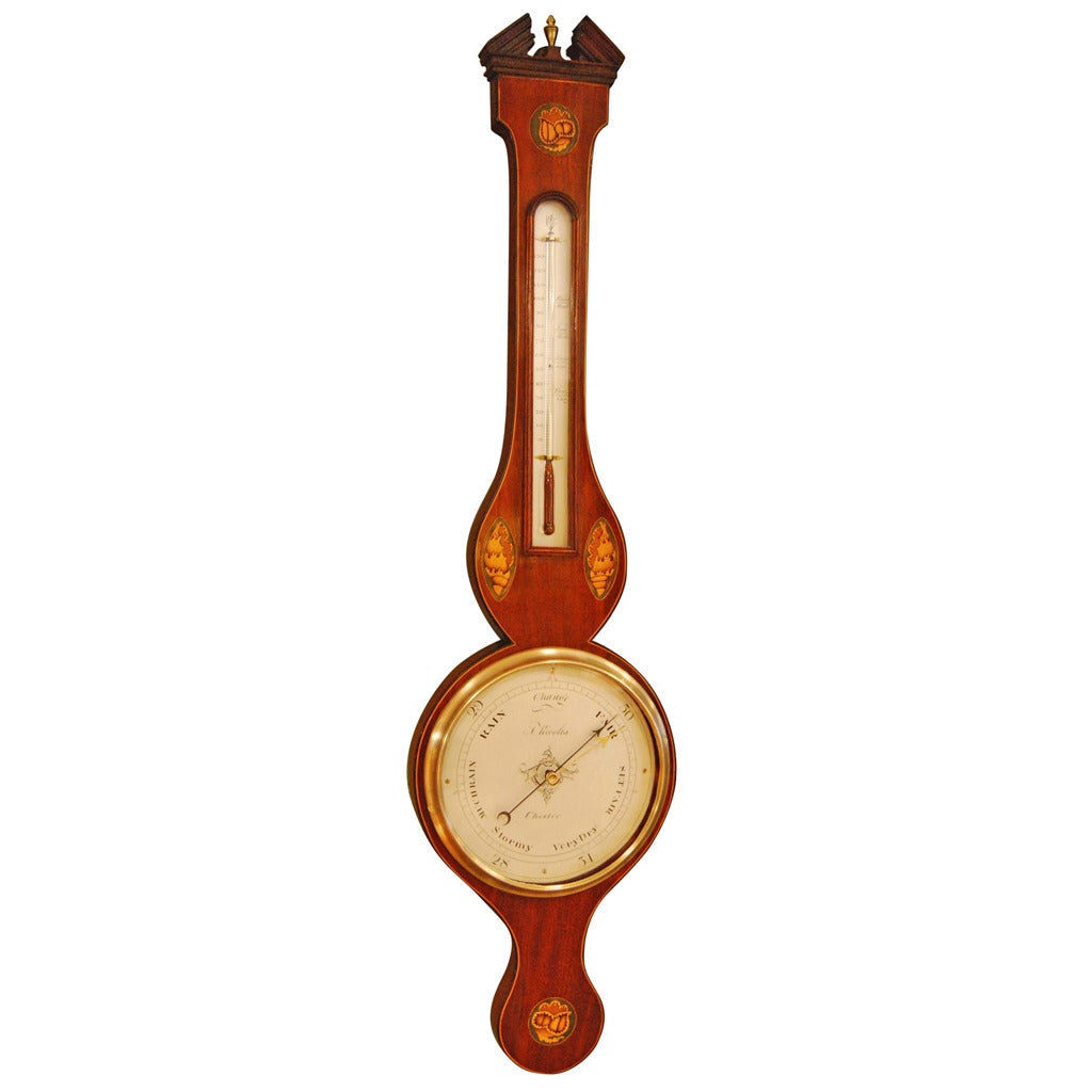 George III Period Mahogany Wheel Barometer For Sale