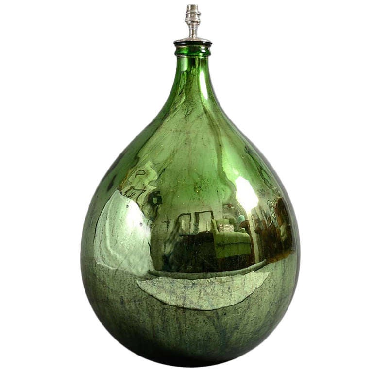 Large Green Silvered Lamp