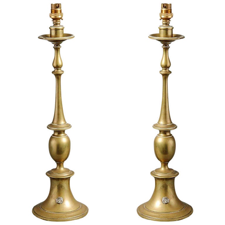 Pair of Brass Lamps