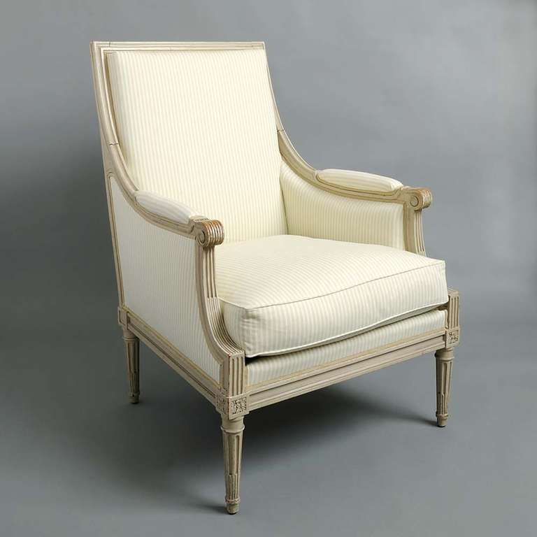 Large Pair of French Armchairs at 1stdibs