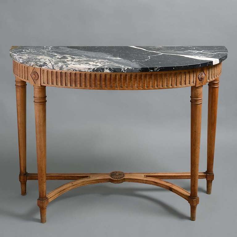 Beech base with Grand Antique marble top