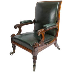 Antique French Empire Period Rosewood Metamorphic Library Chair