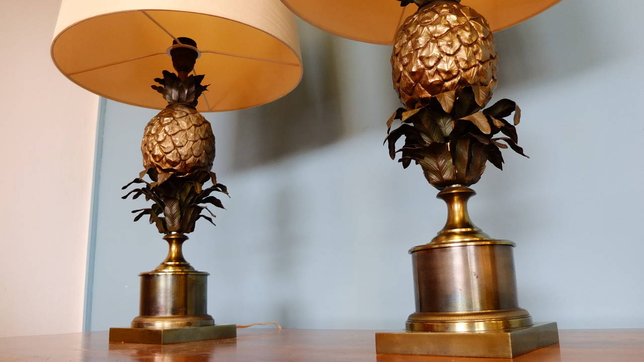 French Pair of Maison Charles Ananas Lamps