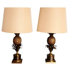 Pair of Maison Charles Ananas Lamps