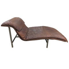 Giovanni Offredi Leather Wave Lounge Chair for Saporiti