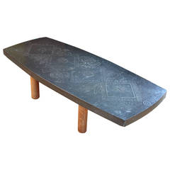 1960 Lead Capron Coffee Table Signed