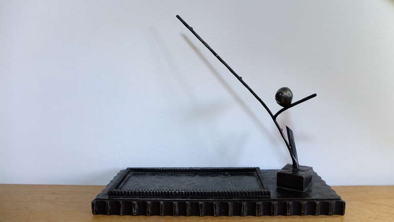A poetic Zadounaisky necessity  of office.Interesting and typical work of the famous french  art deco sculptor(hammered metal).and very good condition.