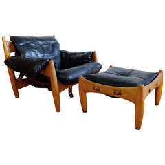 1960's Rodrigues Sheriff  Loungchair and Ottoman