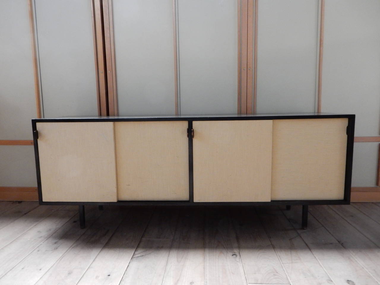1960 Florence Knoll Large Black Lacquered Sideboard 1