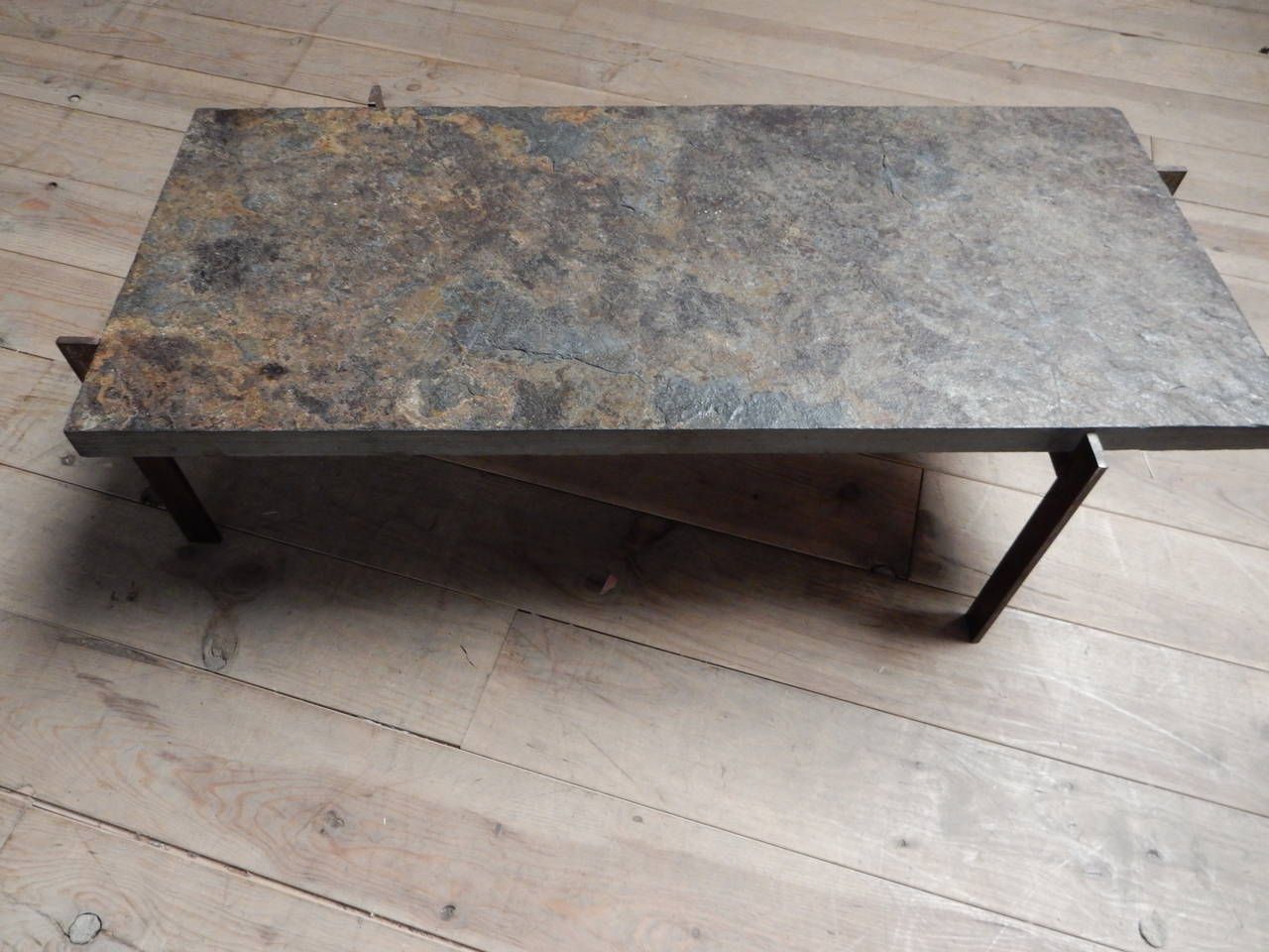 French 1970 Rare Brutalist Mid Century Modern Coffee Table For Sale