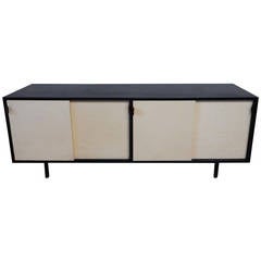 1960 Florence Knoll Large Black Lacquered Sideboard
