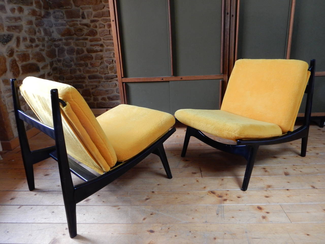 Joseph Andre Motte Pair of Armchairs for Steiner 1