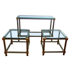 Set of Stainless Steel and Bronze Tables