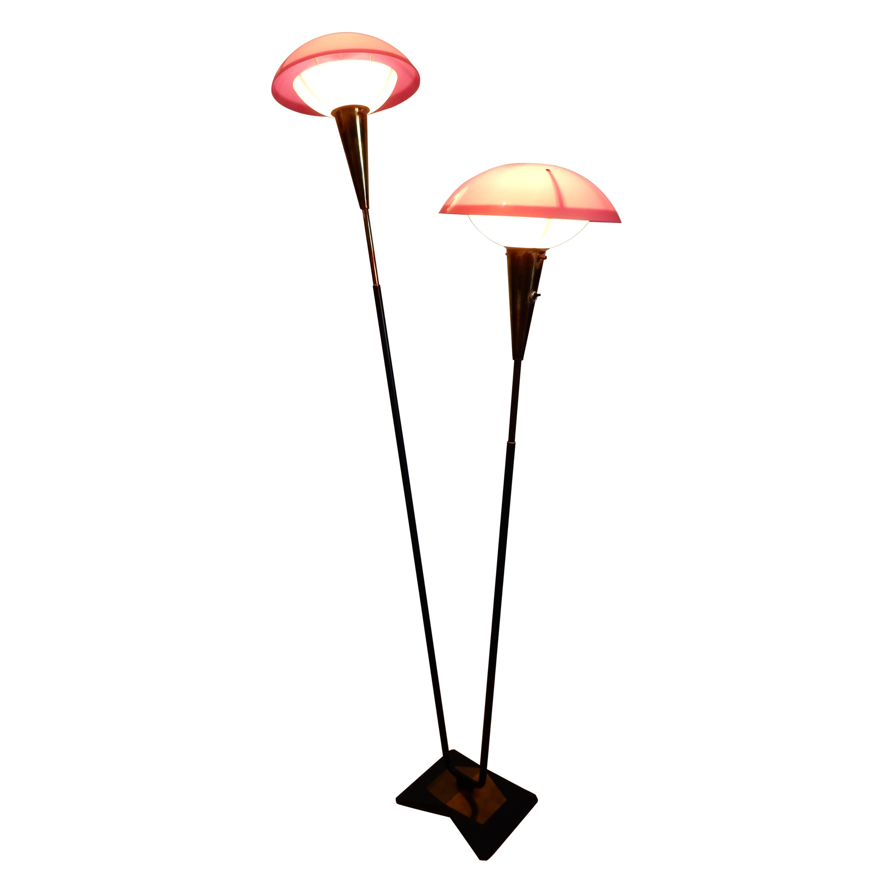 A Beautiful 2 Lights Stilnovo 1960 Floor Lamp