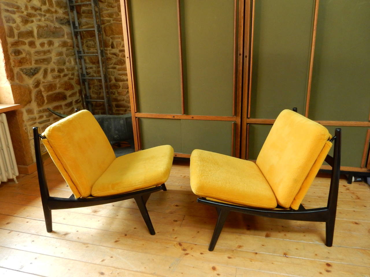 Mid-20th Century A  Pair Of Joseph-Andre Motte Armchair Edited By Steiner