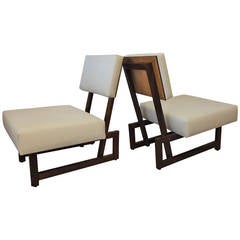 Andre Sornay Pair of Interesting Low Chairs