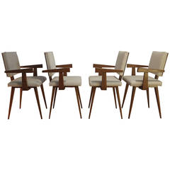 Set of Four Andre Sornay Bridge Chairs
