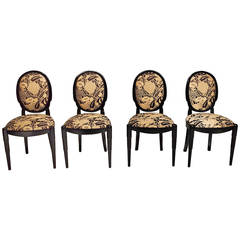 1940 Set of Four Art Deco Chairs Attributed to Maurice Dufrène