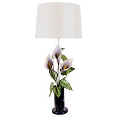 Vintage Hand-Crafted Flower Lamp Imitation of Lilies, 20th Century