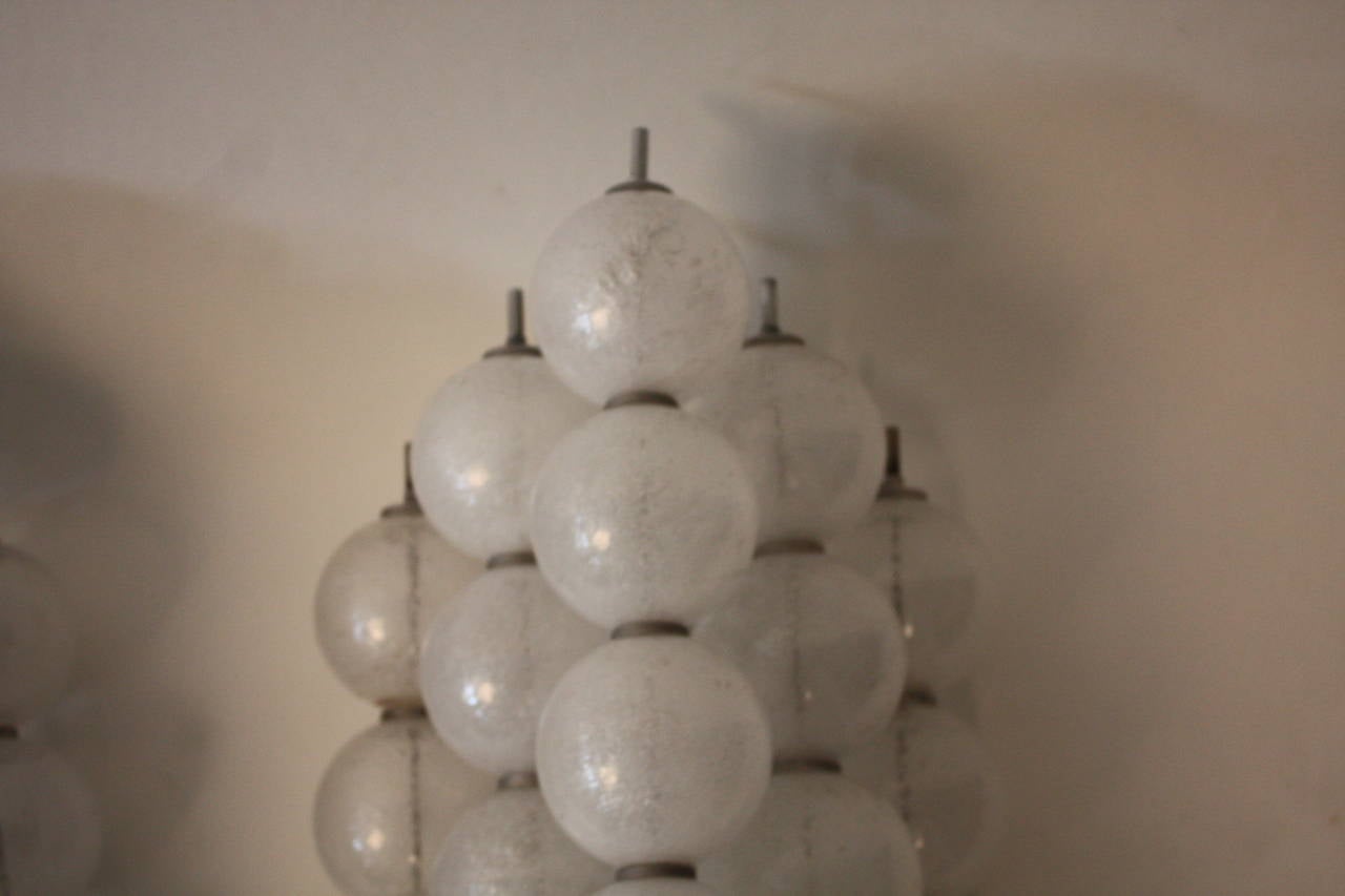 Pair of 1960s Italian Murano Glass Wall Lights In Good Condition In London, GB