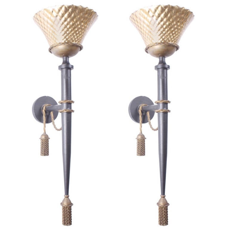 Pair of Large Wall Lights For Sale at 1stDibs