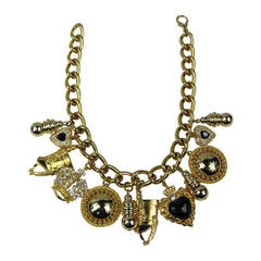 Karl Lagerfeld Chunky Charm Necklace 1990s Never Worn 9