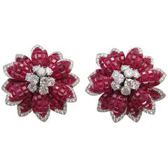 Alletto Brothers Mystere Style Ruby Diamond Ear Clips 2