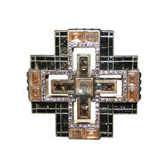 Lanvin Citrine Cross Pin