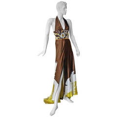 Valentino Exotic Tropical Beaded Halter Gown 12