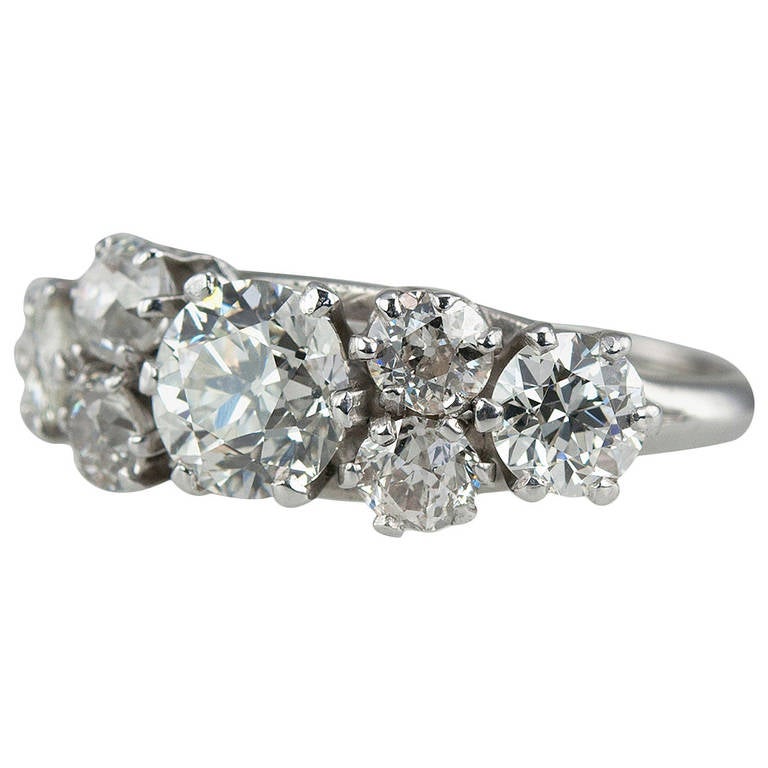 1950s SevenStone Diamond Ring at 1stDibs seven stone engagement ring
