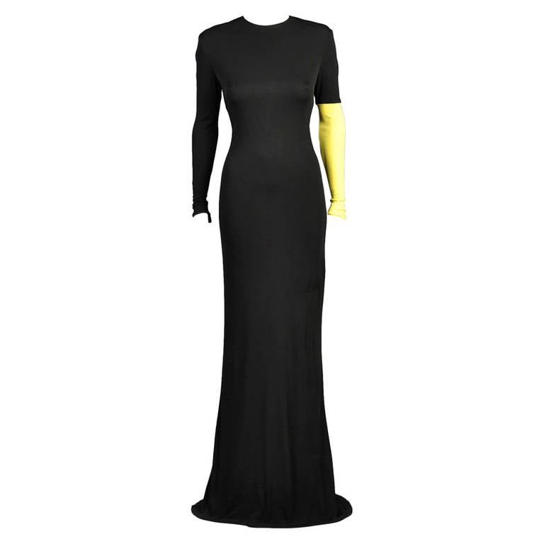 1990s Gianni Versace Couture Colorblock Gown For Sale