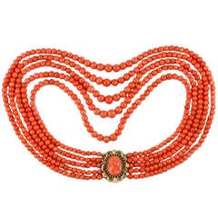 Victorian Five-Row Coral Necklace 8