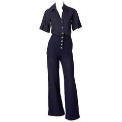 Vintage Chanel Navy Blue Jumpsuit