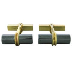 Tiffany & Co. Hematite Gold Cufflinks