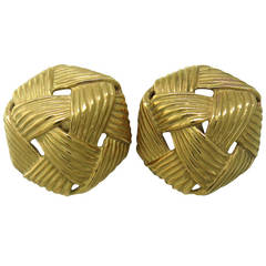 1980s Angela Cummings Gold Earrings