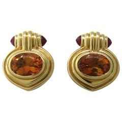 Bulgari Citrine Ruby Gold Earrings