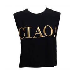 Moschino Black and Gold Ciao! Top