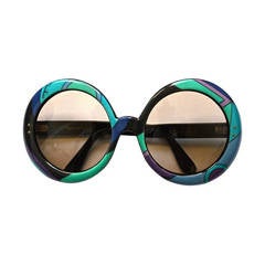 Vintage rare 1960's EMILIO PUCCI oversized round sunglasses